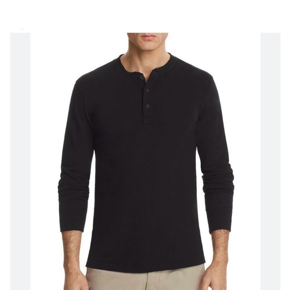 Rag and Bone Men's Black Henley Shirt Size XXL